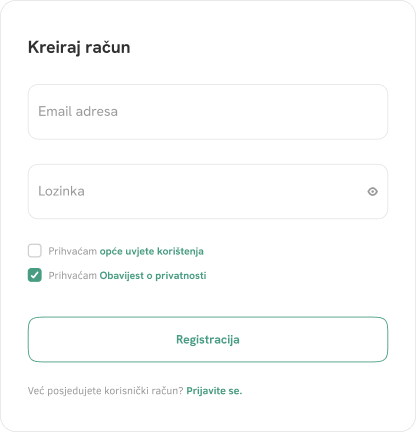 Registrirajte se i prilagodite alat svom poslovanju